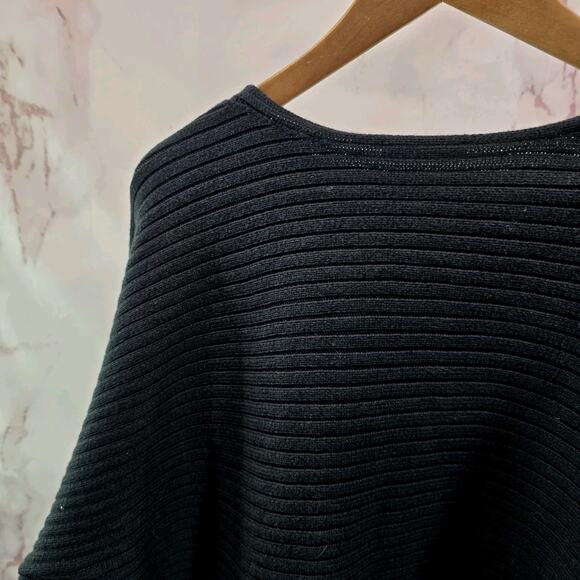 Reformation Sweater Womens Small Black Cropped Ribbed Organic Cotton Cort - Picture 6 of 10